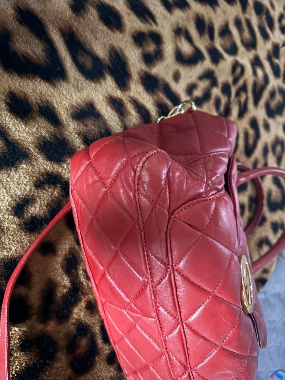 Michael Kors Quilted Red Leather Satchel